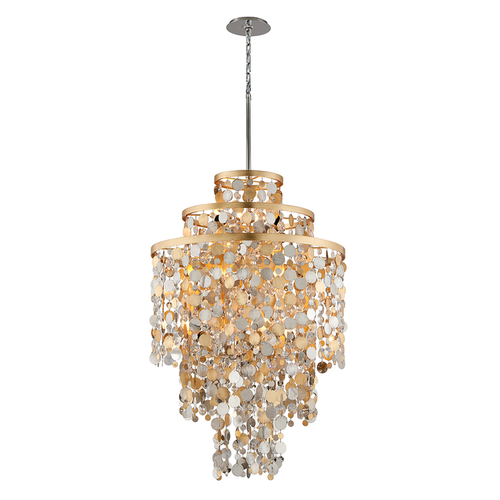 Ambrosia Pendant 50" - Gold Silver Leaf & Stainless