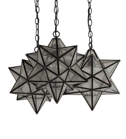 23" Wide Moravian Star 3 Light Cascading Pendant