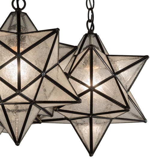 23" Wide Moravian Star 3 Light Cascading Pendant