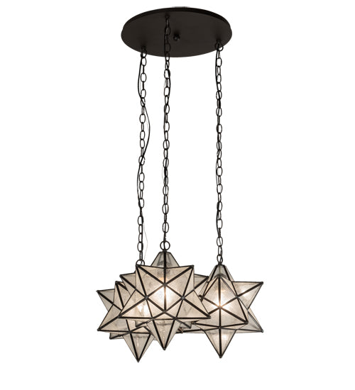 23" Wide Moravian Star 3 Light Cascading Pendant