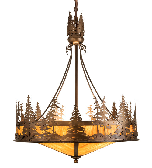 30" Wide Tall Pines Inverted Pendant