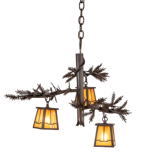 24" Wide Pine Branch Valley View 3 Light Chandelier