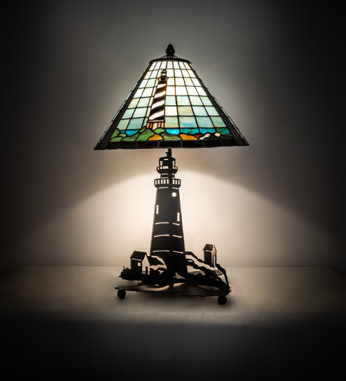 22.5" High Lighthouse Double Lit Table Lamp