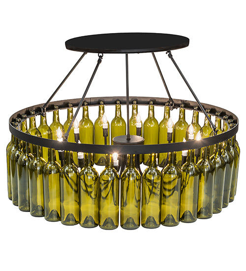 38" Wide Tuscan Vineyard Estate 36 Wine Bottle Chandelier