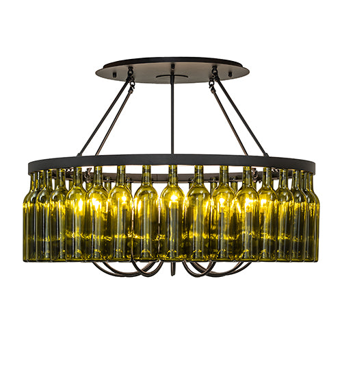 38" Wide Tuscan Vineyard Estate 36 Wine Bottle Chandelier