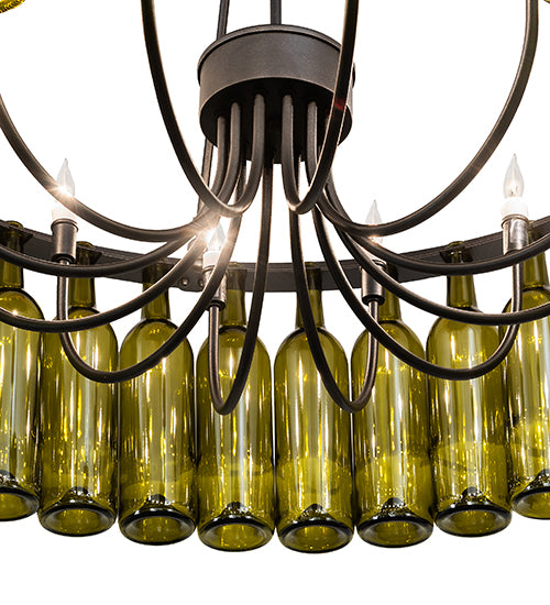 38" Wide Tuscan Vineyard Estate 36 Wine Bottle Chandelier