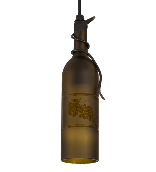 5" Wide Tuscan Vineyard Wine Bottle Mini Pendant