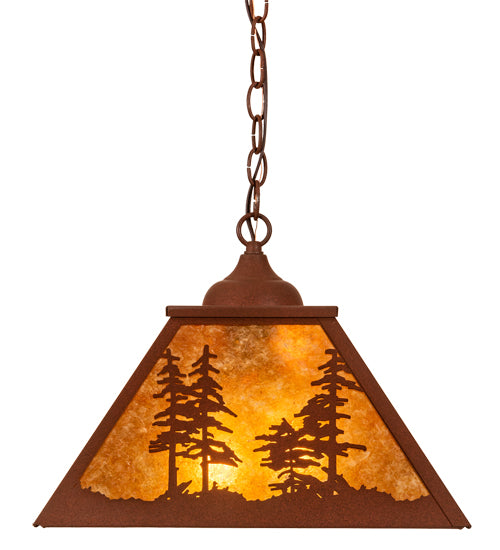 16" Square Tall Pines Pendant