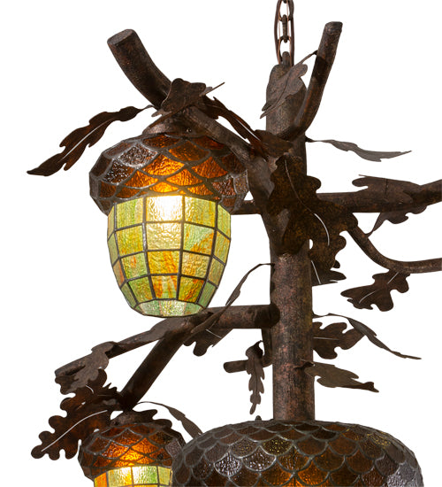 48" Wide Acorn Branch 4 Light Cascading Chandelier