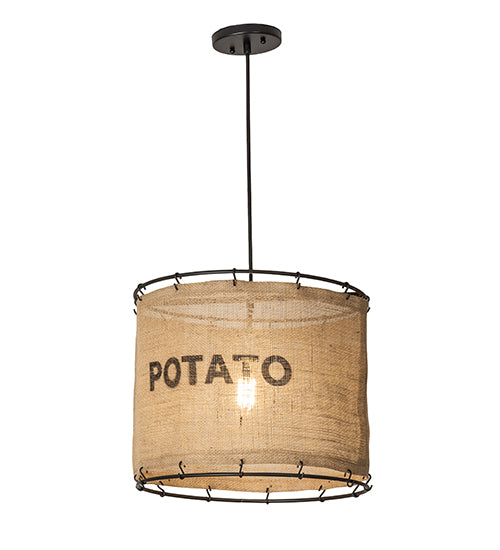 16" Wide Empire Potato Sack Pendant