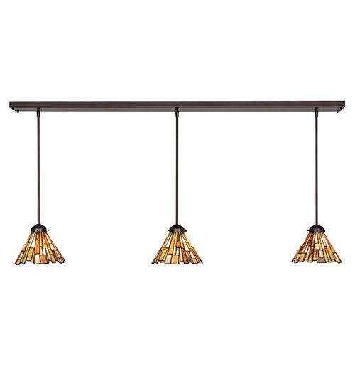 51" Long Delta Jadestone 3 Light Oblong Pendant