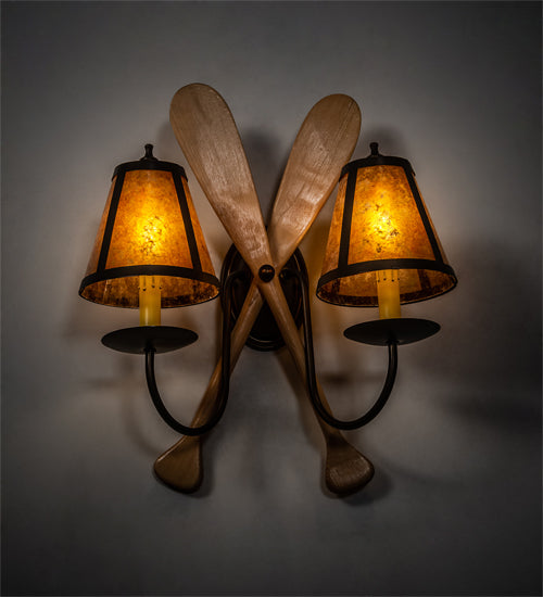 18" Wide Paddle 2 Light Wall Sconce