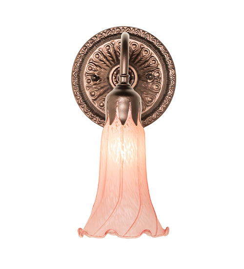 5" Wide Pink Pond Lily Victorian Wall Sconce