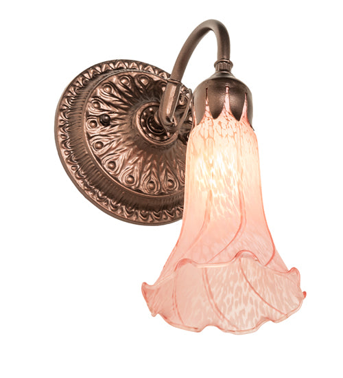 5" Wide Pink Pond Lily Victorian Wall Sconce