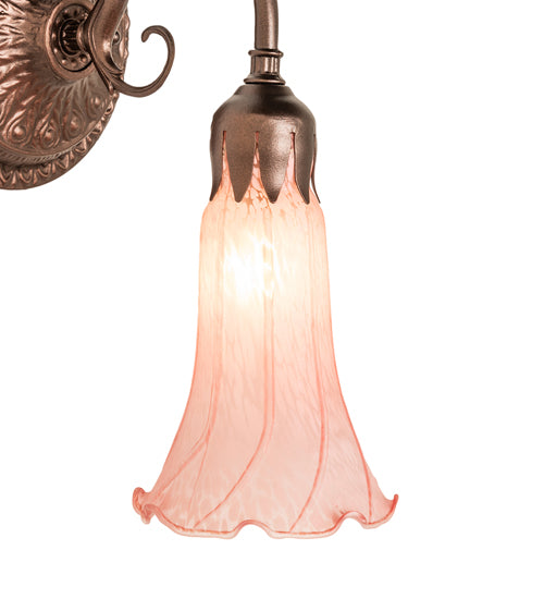 5" Wide Pink Pond Lily Victorian Wall Sconce