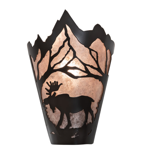 8" Wide Moose At Dawn Left Wall Sconce