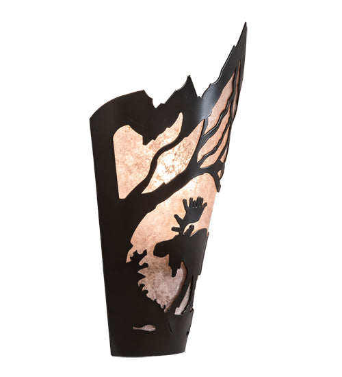 8" Wide Moose At Dawn Left Wall Sconce