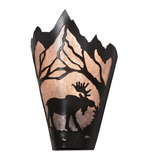 8" Wide Moose At Dawn Right Wall Sconce