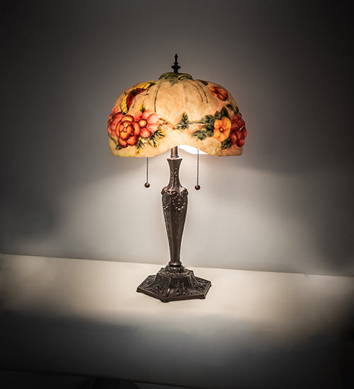 25" High Puffy Butterfly & Flowers Table Lamp