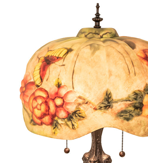 25" High Puffy Butterfly & Flowers Table Lamp