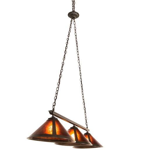 60" Long Sutter 3 Light Island Pendant