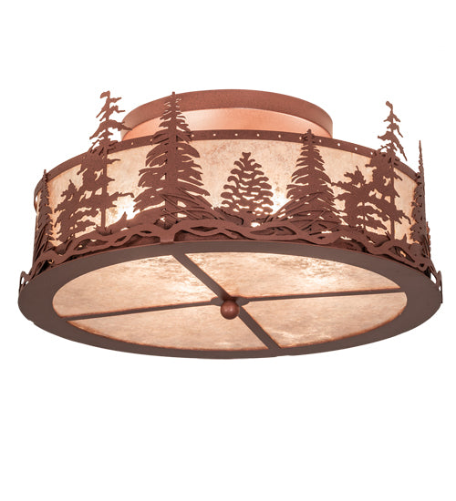 22" Wide Tall Pines Flushmount