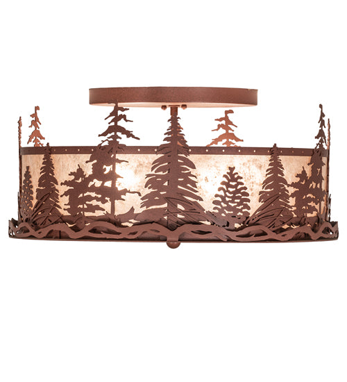 22" Wide Tall Pines Flushmount