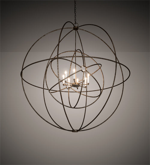 60" Wide Atom Enerjisi 8 Light Chandelier