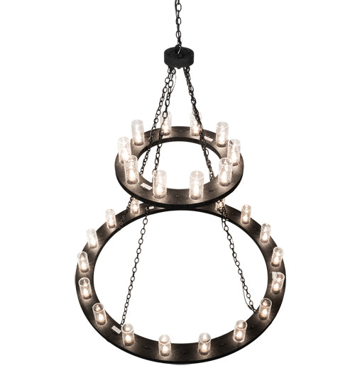 60" Wide Loxley 28 Light Two Tier Chandelier