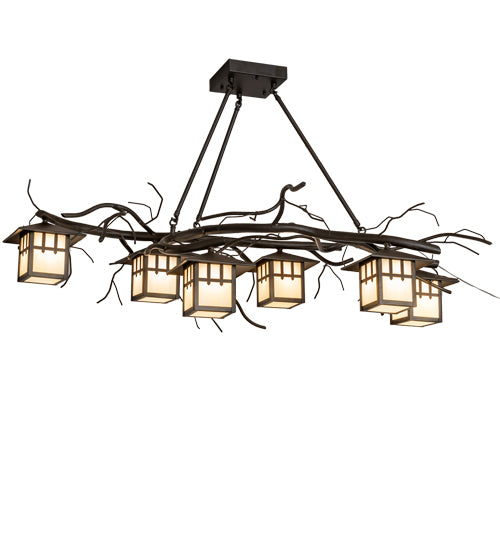 51" Long Winter Solstice 6 Light Oblong Chandelier