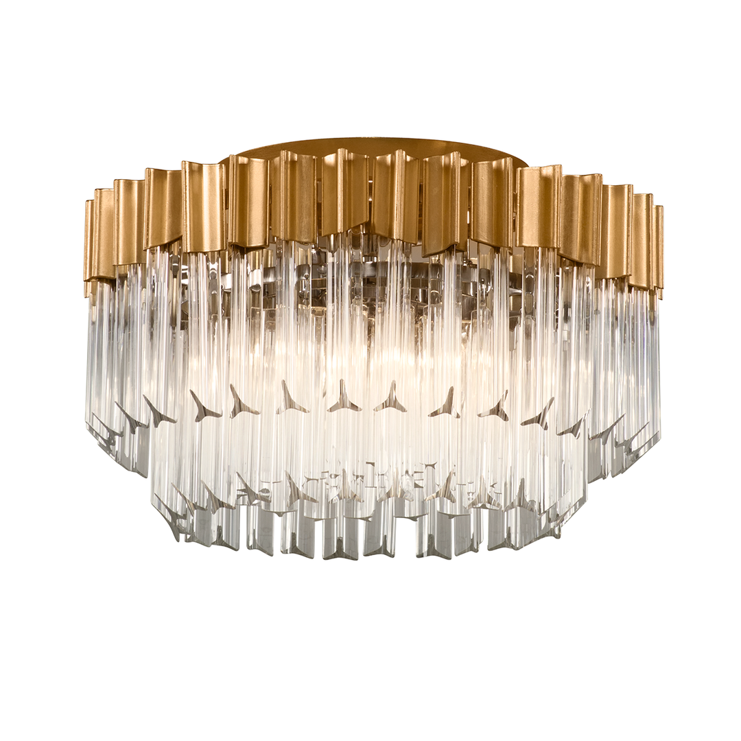 Charisma Semi Flush - Gold Leaf W Polished Stainless