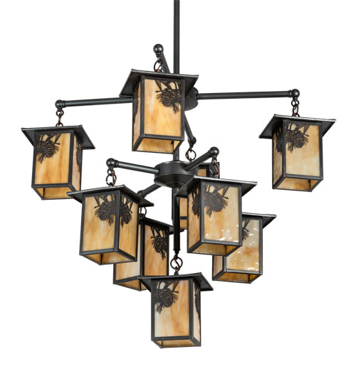 34" Wide Seneca Winter Pine 9 Light Chandelier