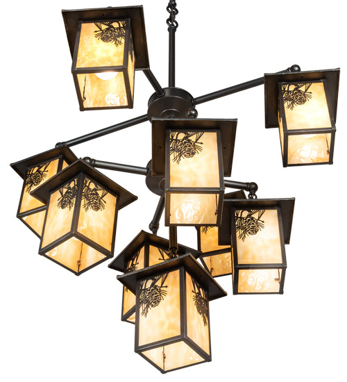 34" Wide Seneca Winter Pine 9 Light Chandelier