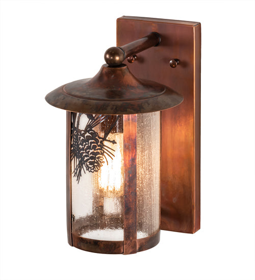 8" Wide Fulton Winter Pine Solid Mount Wall Sconce