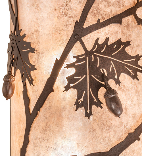 10" Wide Oak Leaf & Acorn Wall Sconce