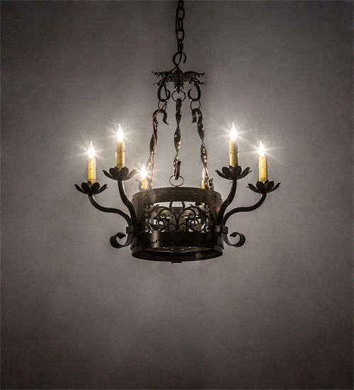 24" Wide Dragone 6 Light Chandelier