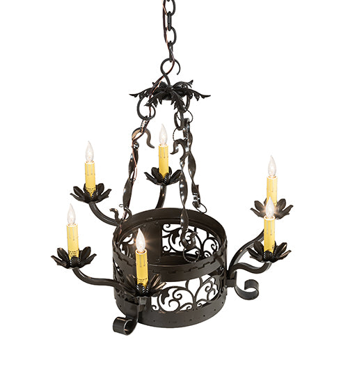 24" Wide Dragone 6 Light Chandelier