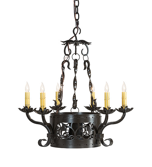 24" Wide Dragone 6 Light Chandelier