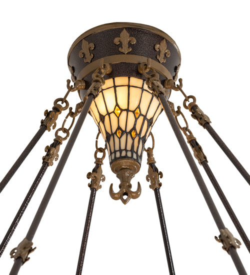 45" Wide Fleur-De-Lis Semi-Flushmount