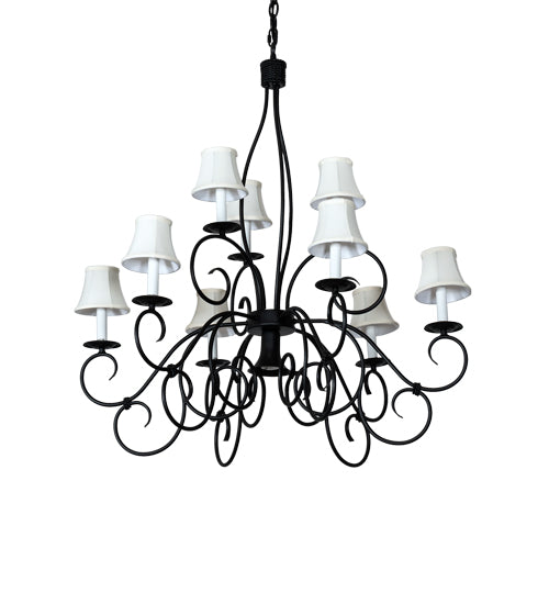 36" Wide Grace 10 Light Two Tier Chandelier