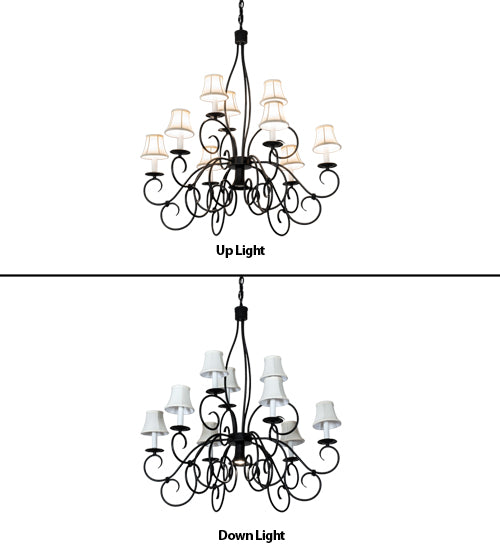 36" Wide Grace 10 Light Two Tier Chandelier