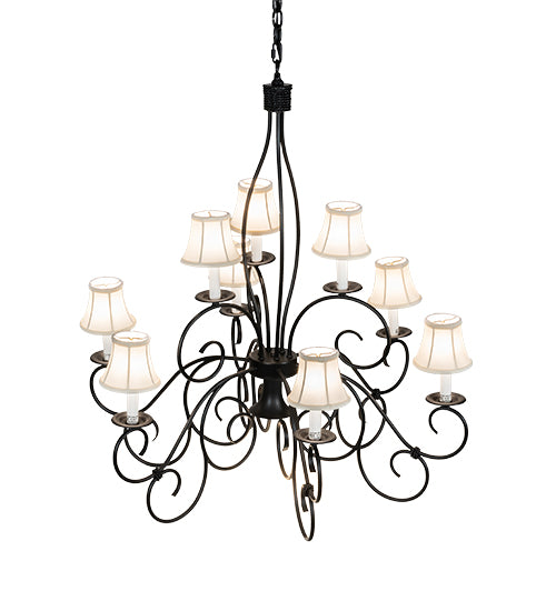 36" Wide Grace 10 Light Two Tier Chandelier