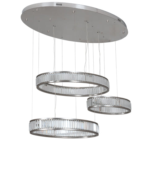 60" Long Beckam 3 Light Cascading Pendant