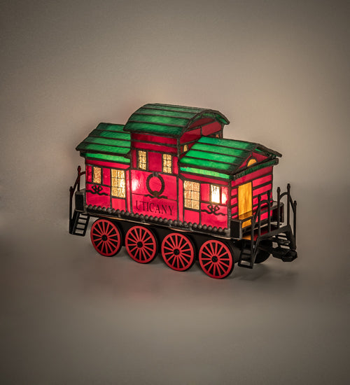 10.5" Long Train Caboose Lighted Sculpture