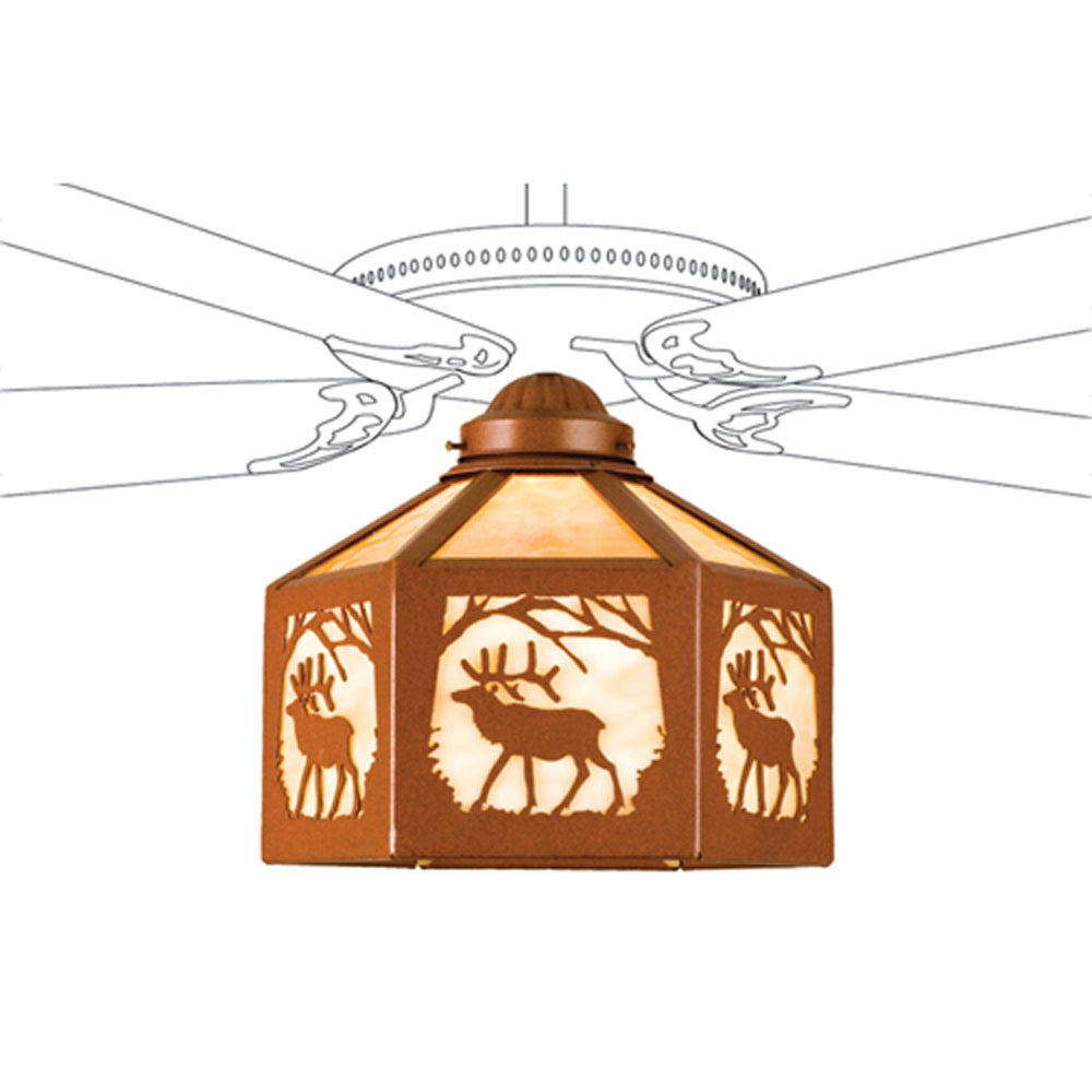 13"W Lone Elk Fan Light Shade