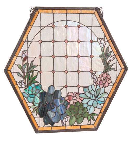 20" Wide X 20" High Succulent Stained Glass Window