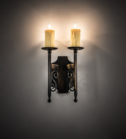 9" Wide Toscano 2 Light Wall Sconce