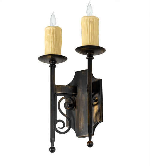 9" Wide Toscano 2 Light Wall Sconce