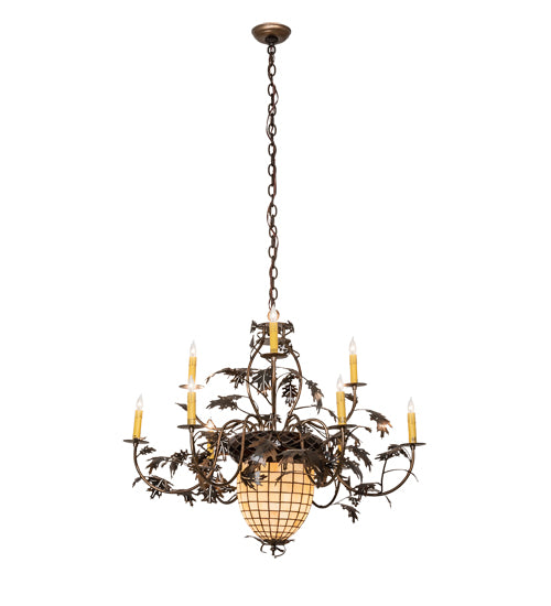 39" Wide Greenbriar Oak 9 Light Chandelier