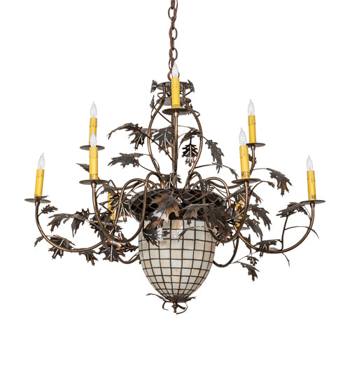 39" Wide Greenbriar Oak 9 Light Chandelier